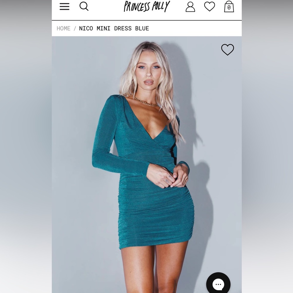 “Nico mini dress blue” From princess Polly. NEVER WORN WITH TAGS! Originally $65